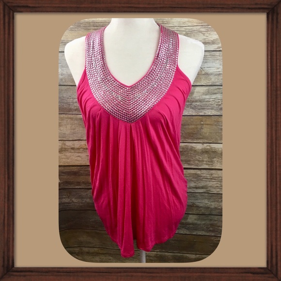 c.oliver Tops - C.Oliver Hot Pink Sequin Statement Top Size M EUC